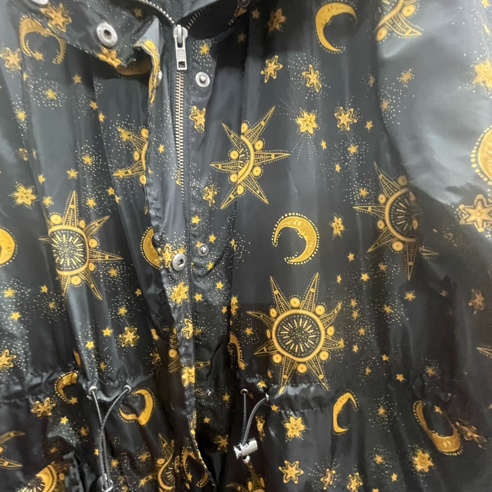 Torrid Black And Gold Celestial Patterned Trench … - image 8